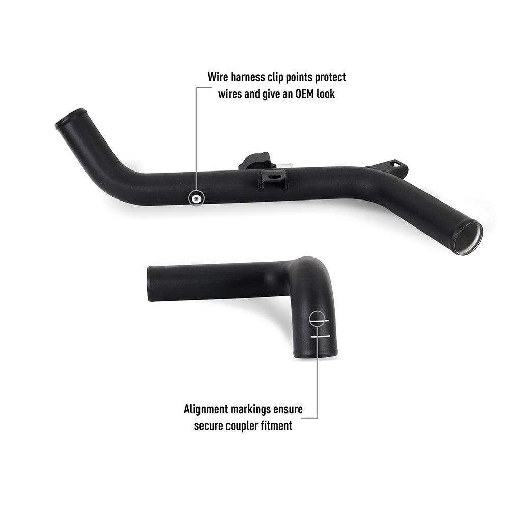 Mishimoto 21+ Ford Bronco 2.7L High Mount INT Kit BK Pipes SL Core - MMINT-BR27-21HKBKSL for 2021-2026 Ford Bronco - rear vie
