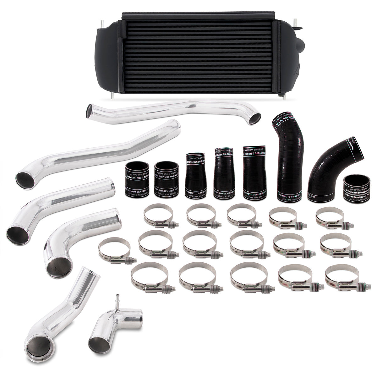 Mishimoto 2017+ Ford F150 3.5L EcoBoost Performance Intercooler Kit - Black Cooler Polished Pipes - MMINT-F35T-17KPBK