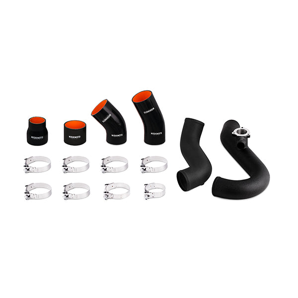 Mishimoto 2015 Ford Mustang EcoBoost Performance Intercooler Kit - Silver Core Wrinkle Black Pipes - MMINT-MUS4-15KWSL for 20