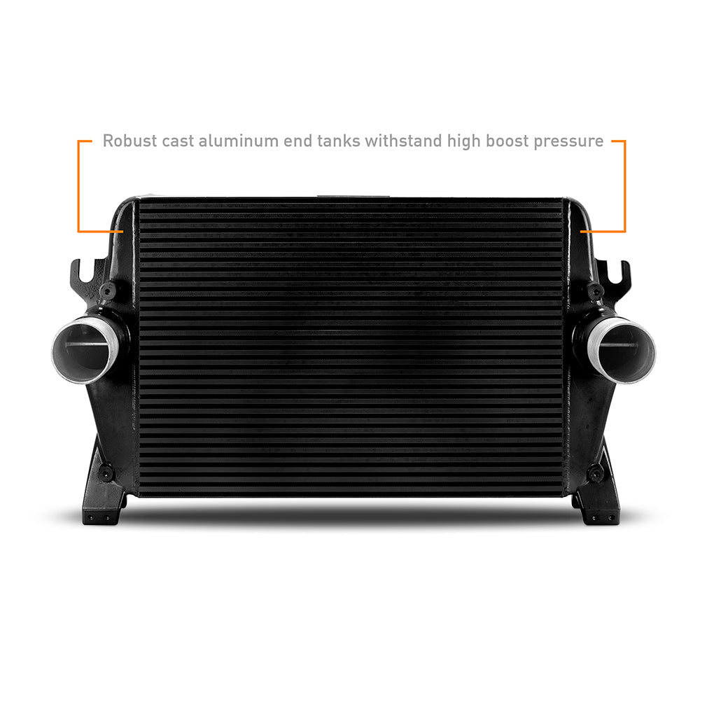 Mishimoto 2019+ Ram 6.7L Cummins Intercooler Kit BK Cooler P Pipes - MMINT-RAM-19KBKP for 2019-2024 Ram 2500 - angle view