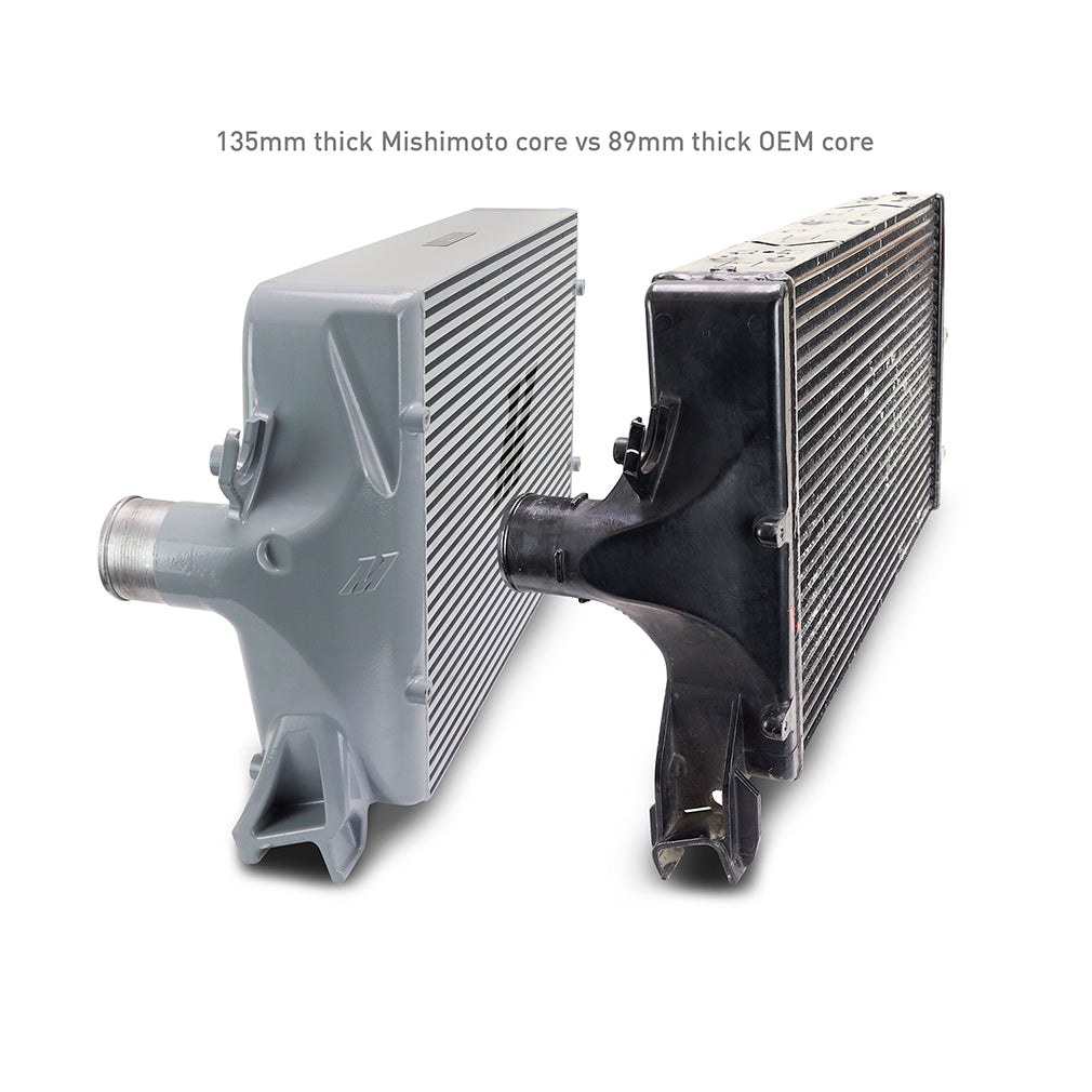Mishimoto 2019+ Ram 6.7L Cummins Intercooler Kit / SL Cooler - WBK Pipes - MMINT-RAM-19KSLWBK for 2019-2024 Ram 2500 - rear v