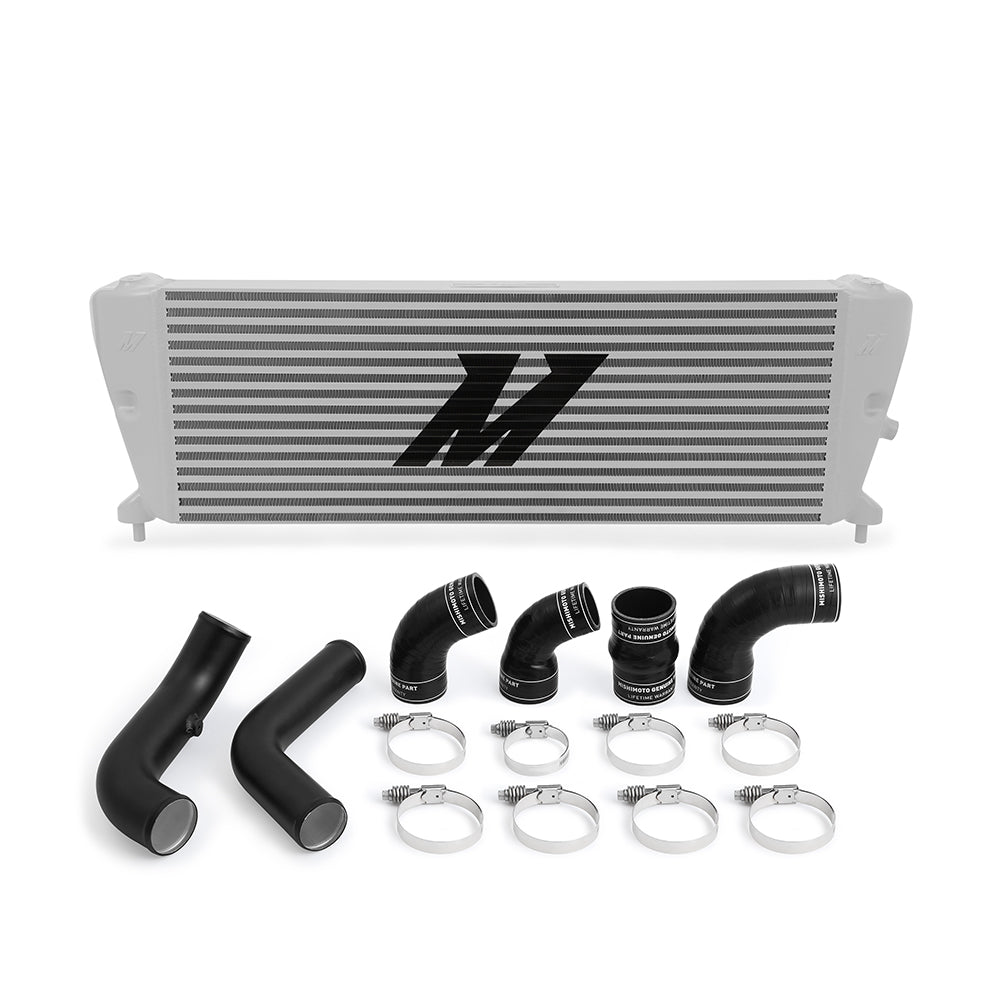 Mishimoto Ford Ranger 3.2L Diesel Intercooler Kit 2011+ Silver w/ Wrinkle Black Pipes - MMINT-RGR-11KSLBK