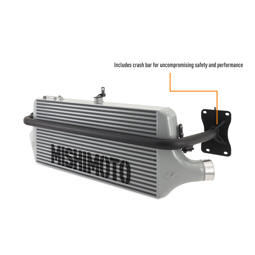 Mishimoto 2022+ WRX Front Mount Intercooler Kit SL Core MWBK Pipes - MMINT-WRX-22SLBK for 2022-2025 Subaru WRX - angle view