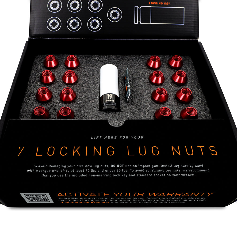 Mishimoto Aluminum Locking Lug Nuts 1/2 X 20 23pc Set Black - MMLG-1220-23LBK by Mishimoto - side view