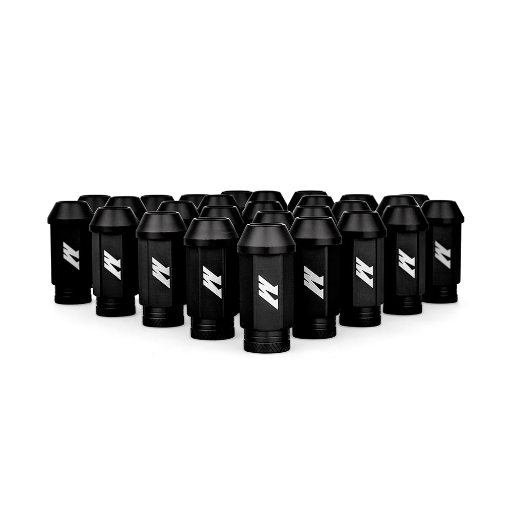 Mishimoto Aluminum Locking Lug Nuts M12x1.5 27pc Set Black - MMLG-15-27LBK for 2021-2026 Ford Bronco - angle view