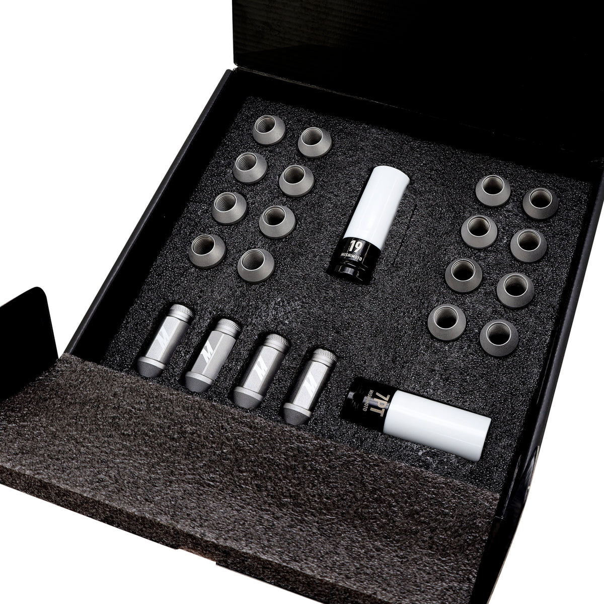 Mishimoto Steel Locking Lug Nuts M14x1.5 20pc Set Silver - MMLG-M14-20LSL for 2007-2025 Acura MDX - close-up