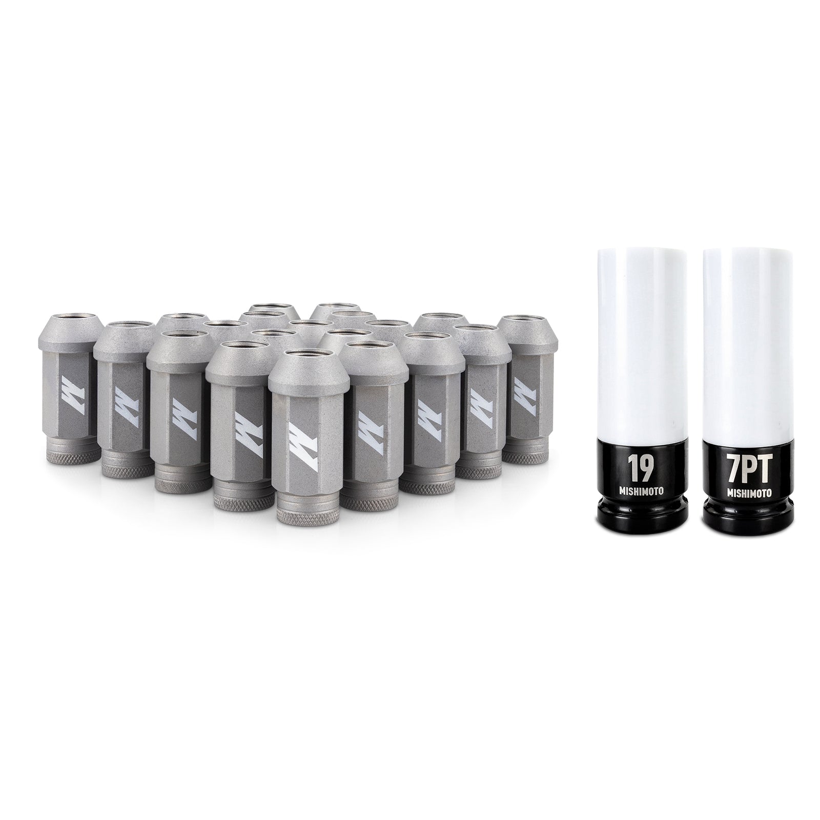 Mishimoto Steel Locking Lug Nuts M14x1.5 20pc Set Silver - MMLG-M14-20LSL