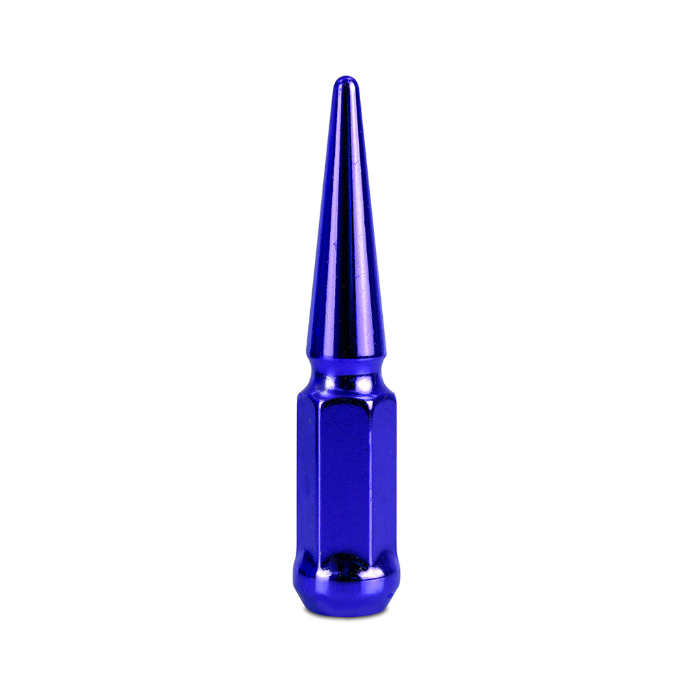 Mishimoto Mishimoto Steel Spiked Lug Nuts M12 x 1.5 24pc Set Blue - MMLG-SP1215-24BL for 1995-2023 Toyota Tacoma - angle view