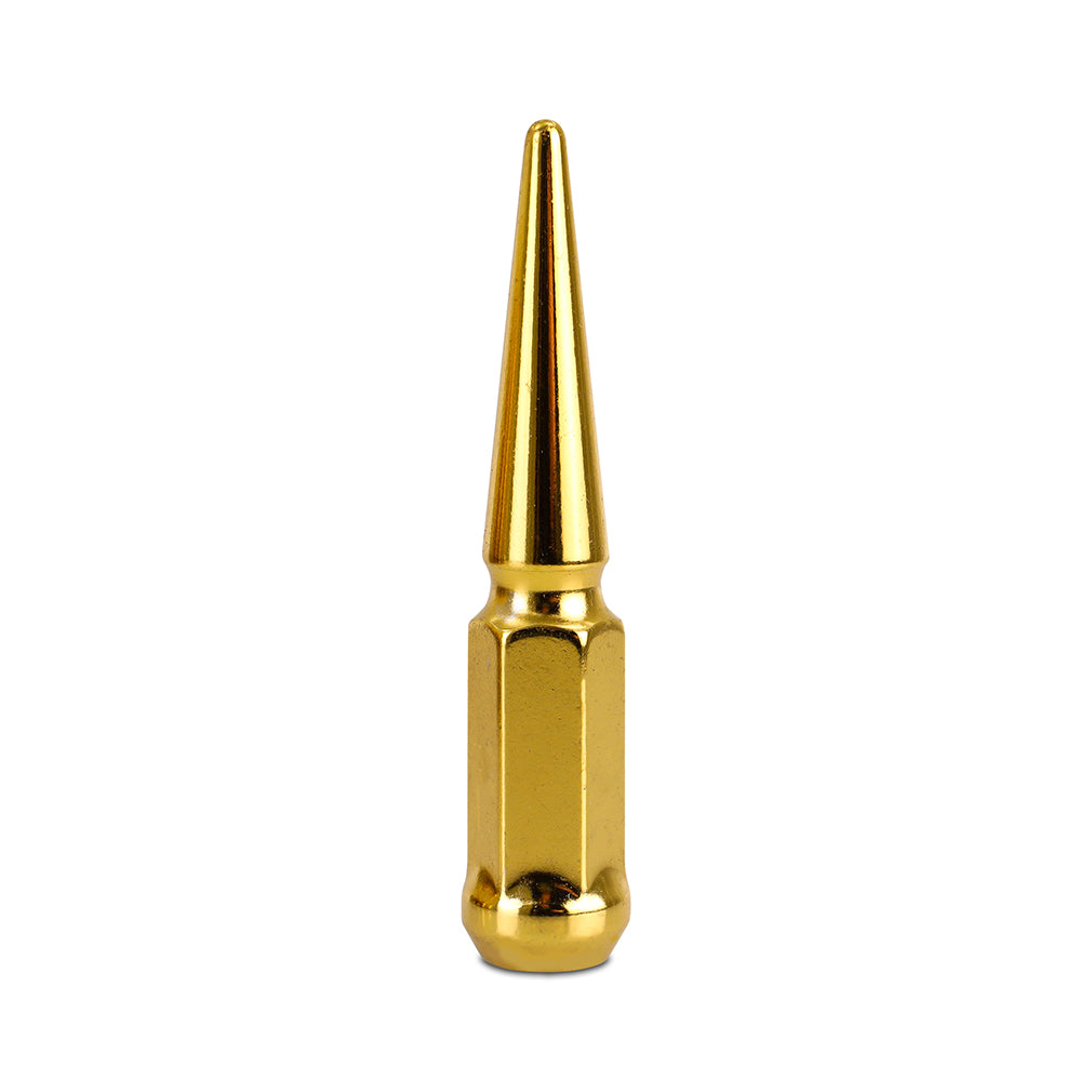 Mishimoto Mishimoto Steel Spiked Lug Nuts M12 x 1.5 24pc Set Gold - MMLG-SP1215-24GD for 1995-2023 Toyota Tacoma - angle view