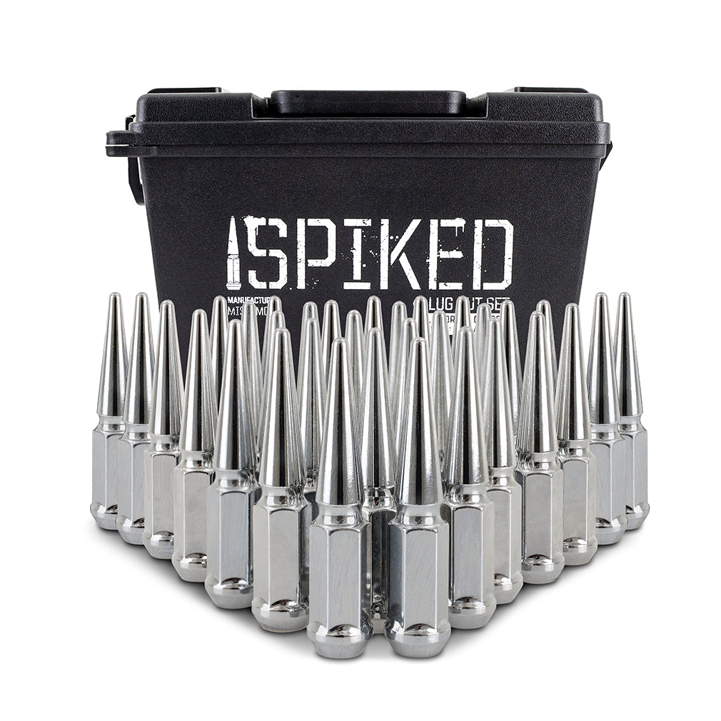 Mishimoto Mishimoto Steel Spiked Lug Nuts M14 x 1.5 32pc Set Chrome - MMLG-SP1415-32CH for 2003-2025 Chevrolet Express 3500 -