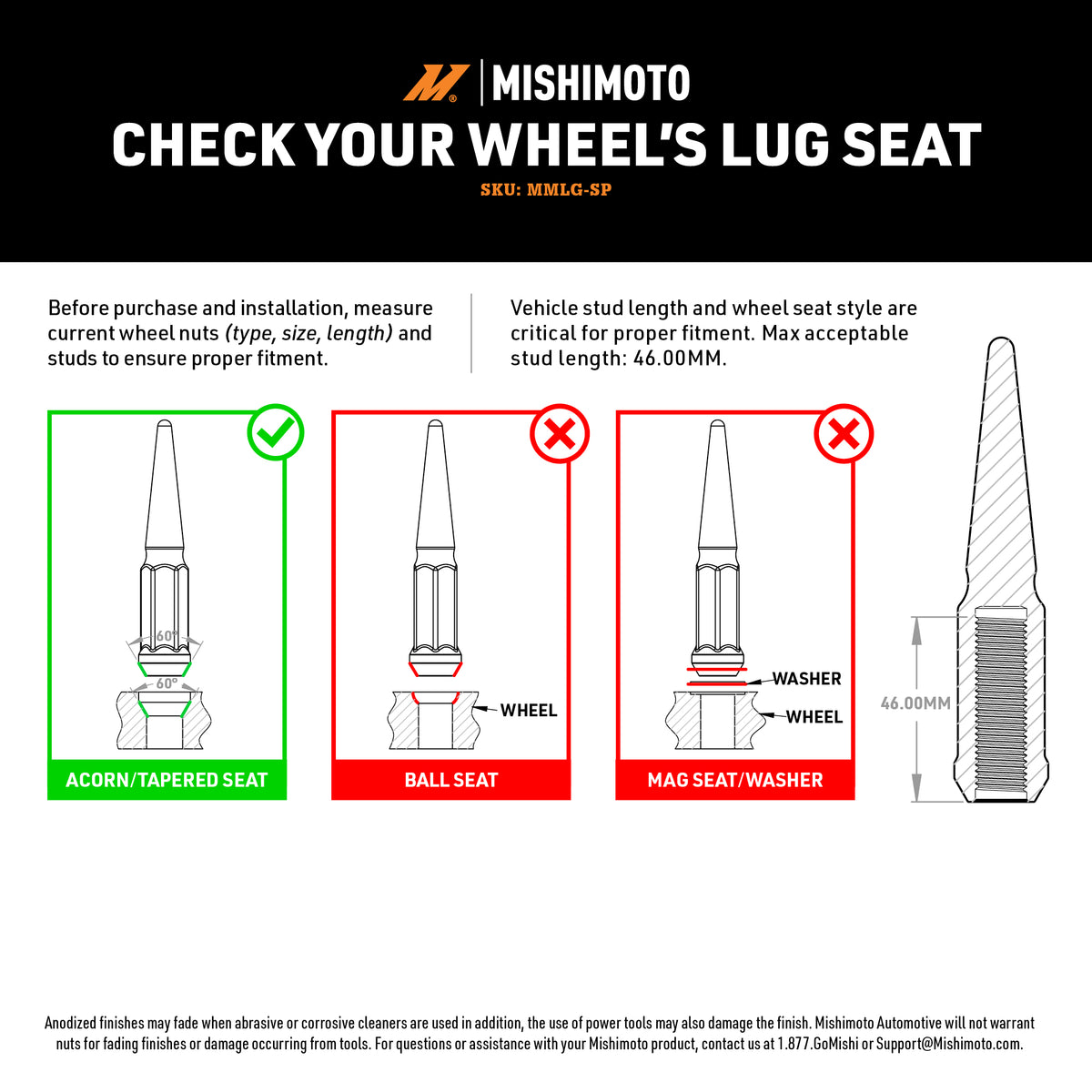 Mishimoto Mishimoto Steel Spiked Lug Nuts M14 x 1.5 32pc Set Chrome - MMLG-SP1415-32CH for 2003-2025 Chevrolet Express 3500 -