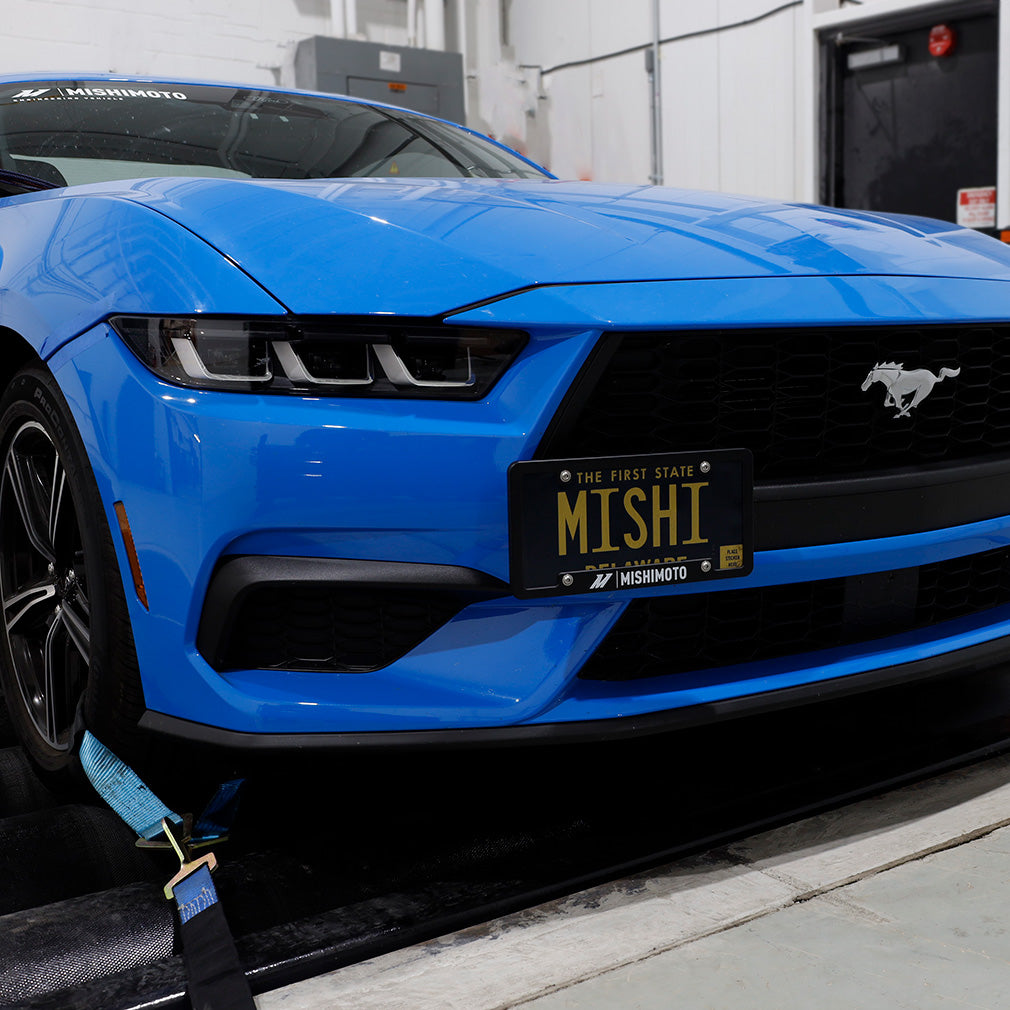 Mishimoto 24+ Ford Mustang 2.3L EcoBoost License Plate Relocation Kit - MMLP-MUS4-24 for 2024-2026 Ford Mustang - rear view