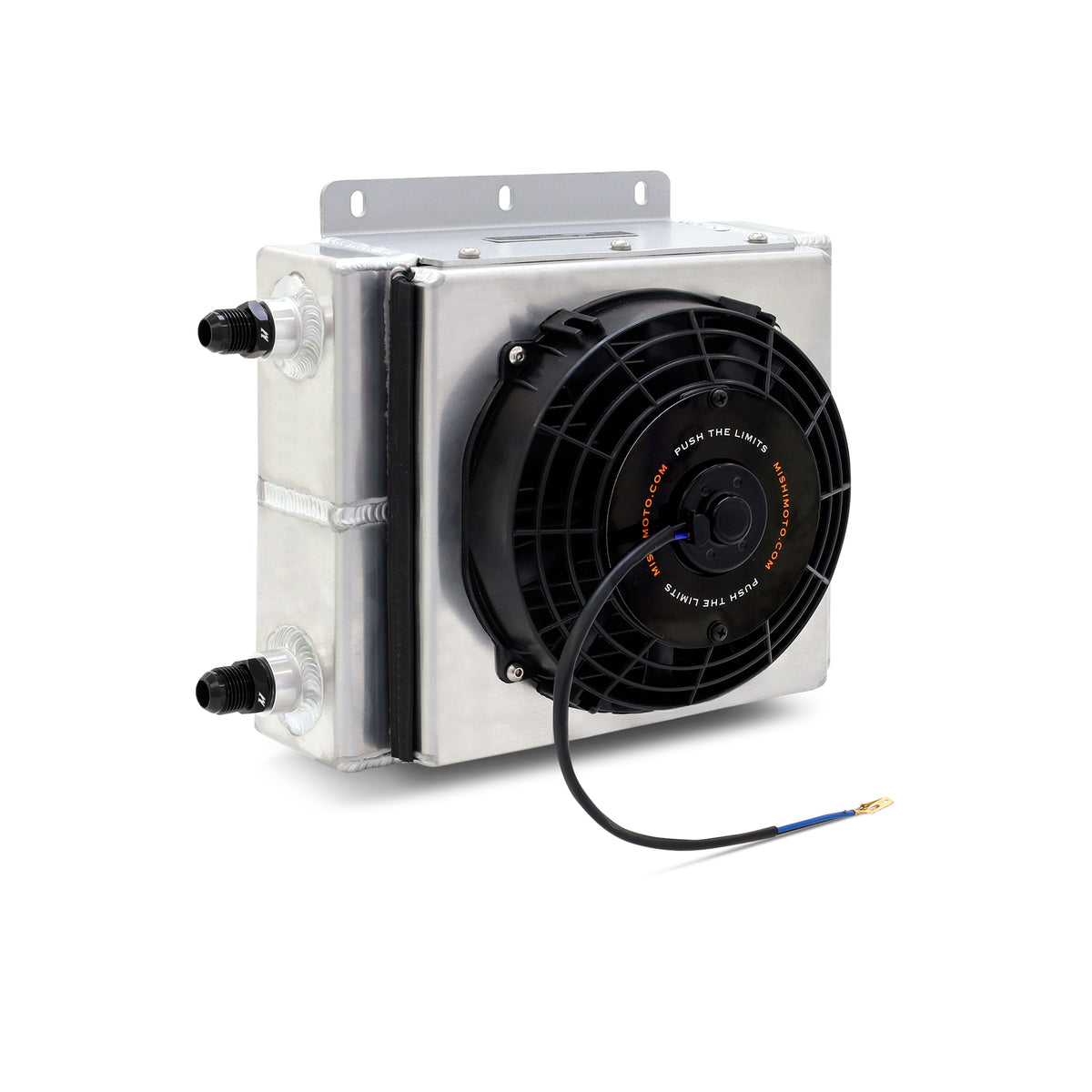 Mishimoto Universal Oil Cooler Kit 23 Row Cooler and 1in x 8in Fan - MMOC-23-K by Mishimoto - side view