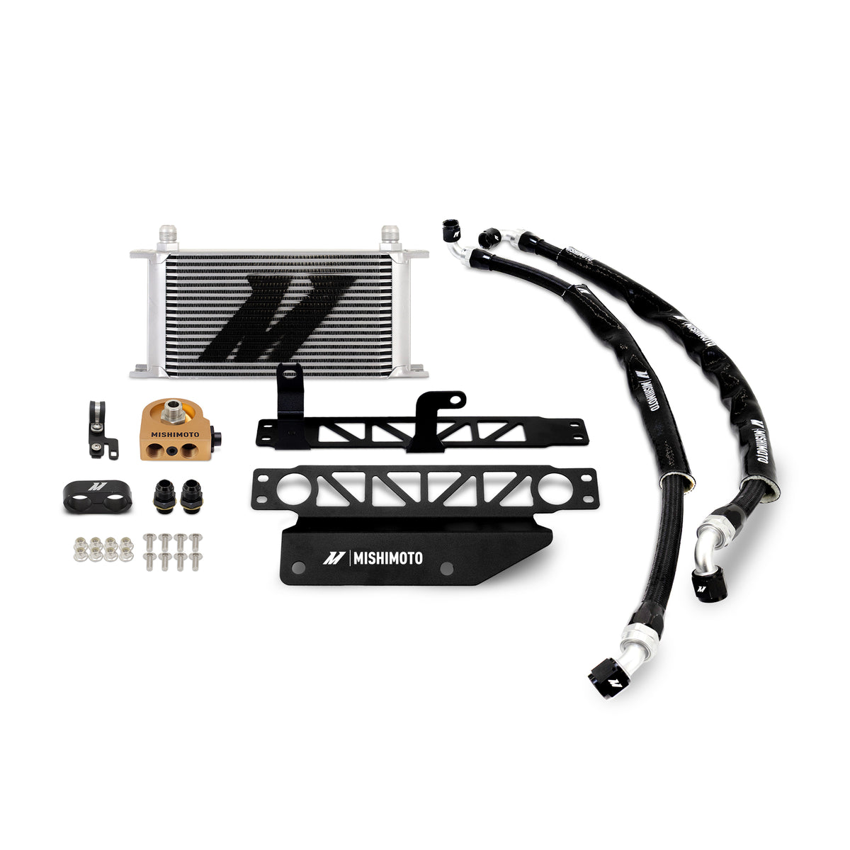 Mishimoto 2023+ Honda Civic Type R Oil Cooler Kit - Silver - MMOC-CTR-23TSL for 2023-2026 Honda Civic - angle view