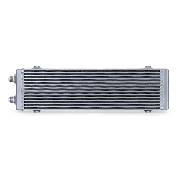 Mishimoto Universal Large Bar and Plate Dual Pass Silver Oil Cooler - MMOC-DP-LSL for 2018-2021 Ford Mustang - installed view