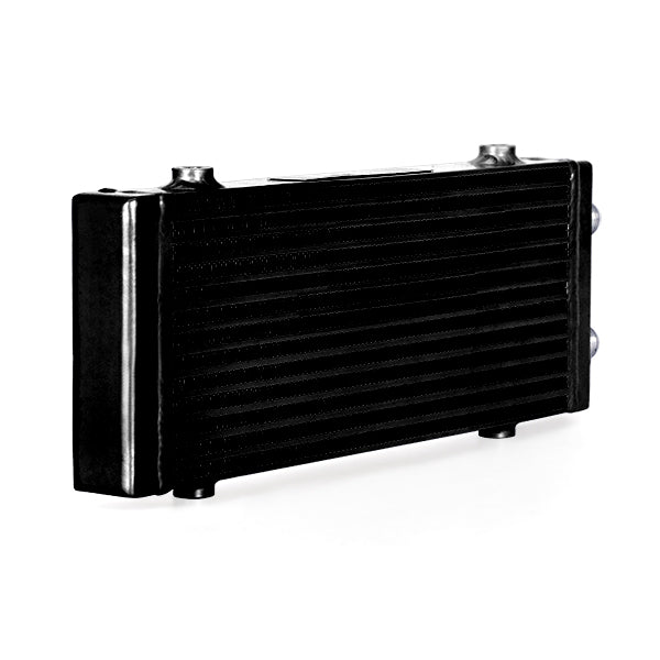 Mishimoto Universal Medium Bar and Plate Dual Pass Black Oil Cooler - MMOC-DP-MBK for 2018-2021 Ford Mustang - angle view
