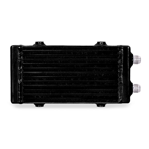 Mishimoto Universal Small Bar and Plate Dual Pass Black Oil Cooler - MMOC-DP-SBK for 2018-2021 Ford Mustang - detail view