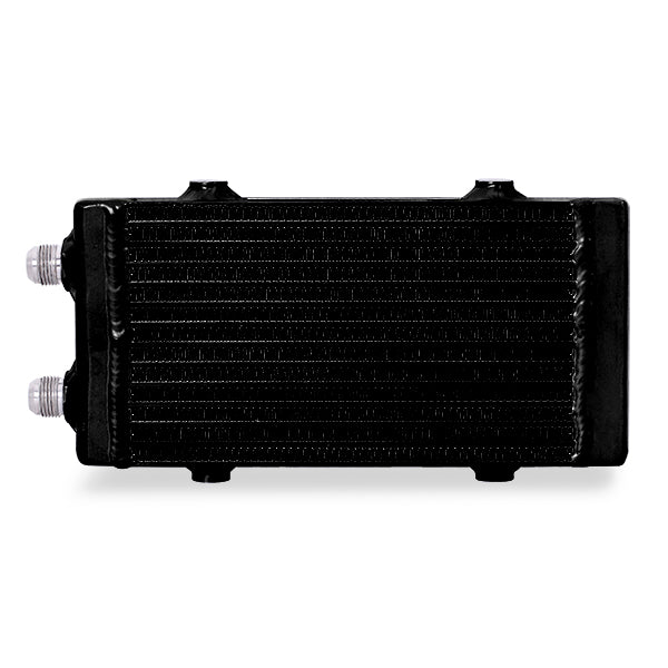 Mishimoto Universal Small Bar and Plate Dual Pass Black Oil Cooler - MMOC-DP-SBK for 2018-2021 Ford Mustang - installed view