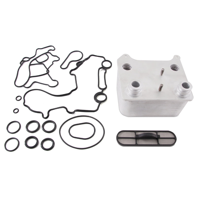 Mishimoto Heavy Duty Transmission Cooler w/ Electric Fan - MMOC-F for 2018-2021 Ford Mustang - detail view