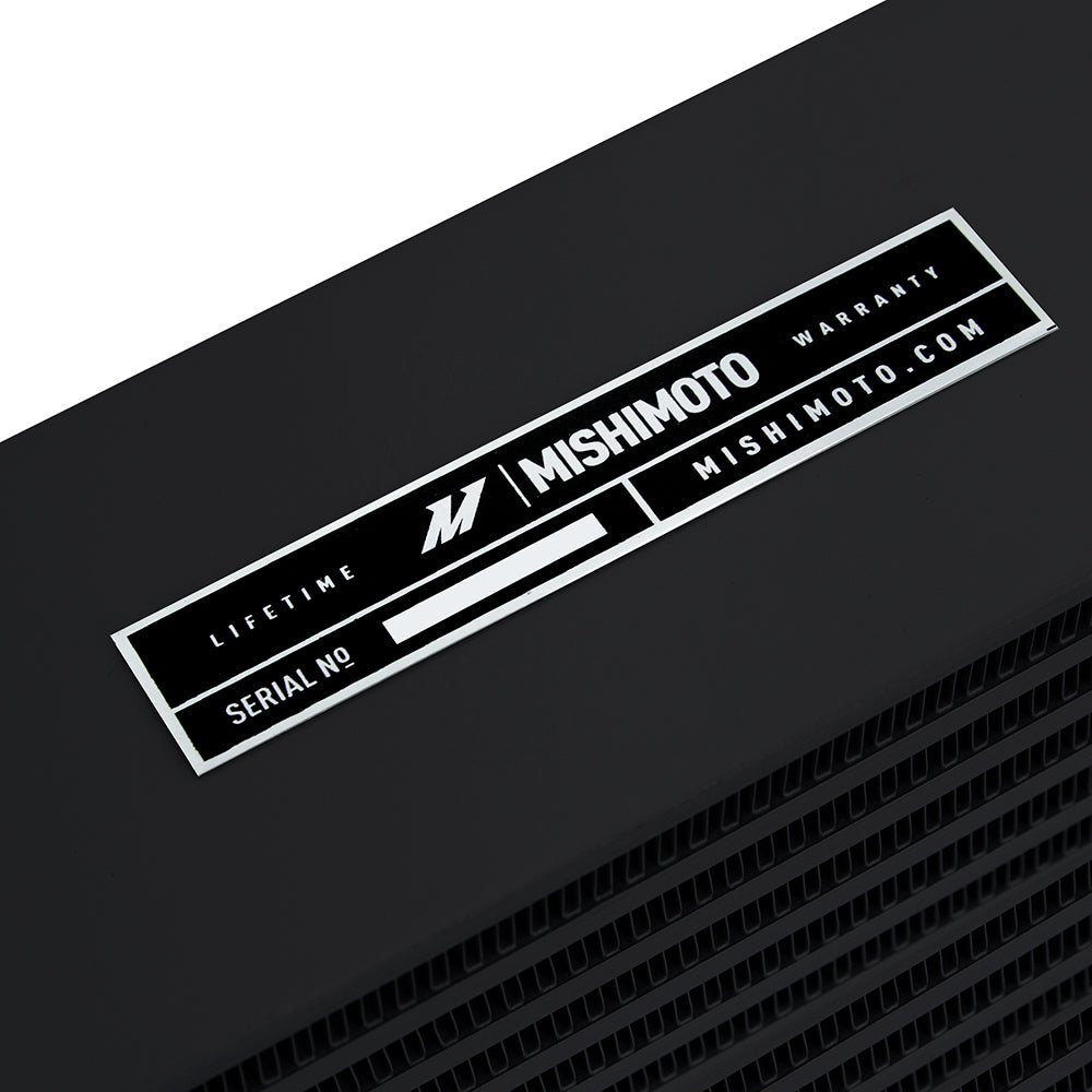 Mishimoto Heavy-Duty Oil Cooler - 17in. Opposite-Side Outlets - Black - MMOC-OO-17BK by Mishimoto - detail view