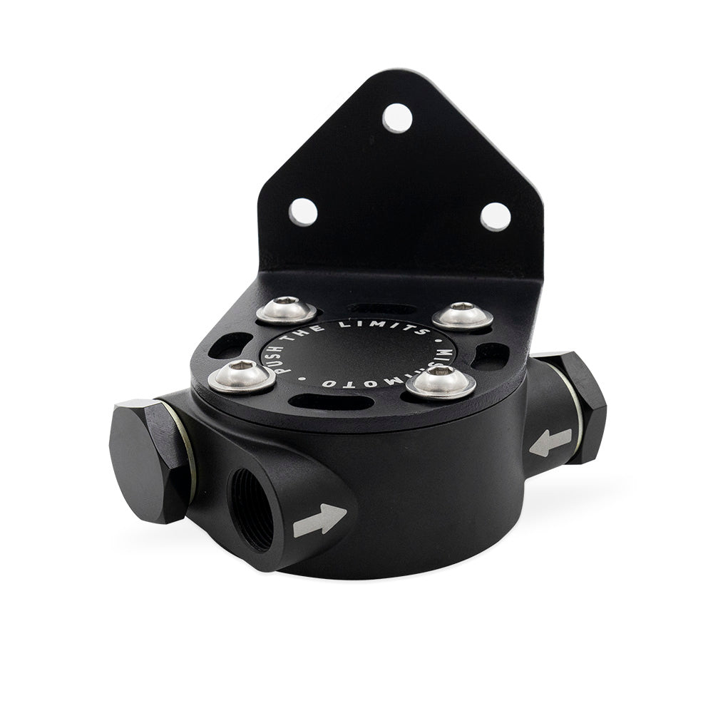 Mishimoto 3/4 - 16 Thread Remote Oil Filter Mount - Black - MMOC-RFH-34BK by Mishimoto - alternate view