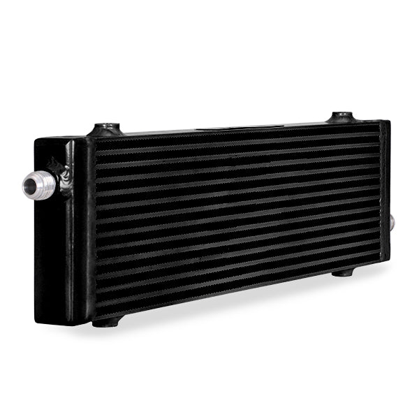 Mishimoto Universal Large Bar and Plate Cross Flow Black Oil Cooler - MMOC-SP-LBK for 2018-2021 Ford Mustang - angle view