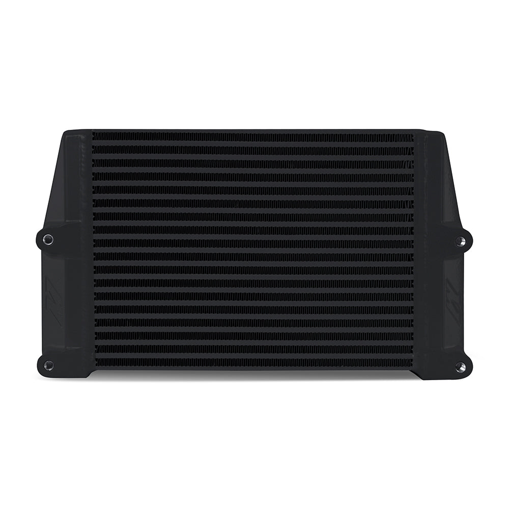 Mishimoto Heavy-Duty Oil Cooler - 10in. Same-Side Outlets - Black - MMOC-SSO-10BK by Mishimoto - angle view