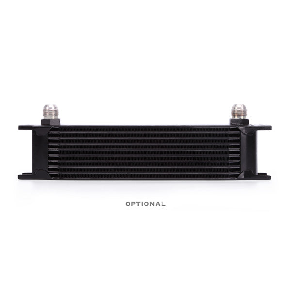 Mishimoto Universal 10 Row Oil Cooler Kit (Metal Braided Lines) - MMOC-U for 2018-2021 Ford Mustang - angle view