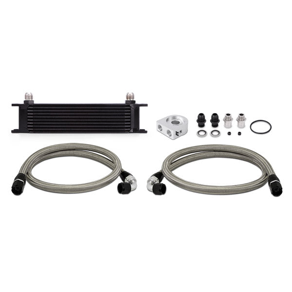 Mishimoto Universal 10 Row Oil Cooler Kit (Metal Braided Lines) - MMOC-U for 2018-2021 Ford Mustang - close-up