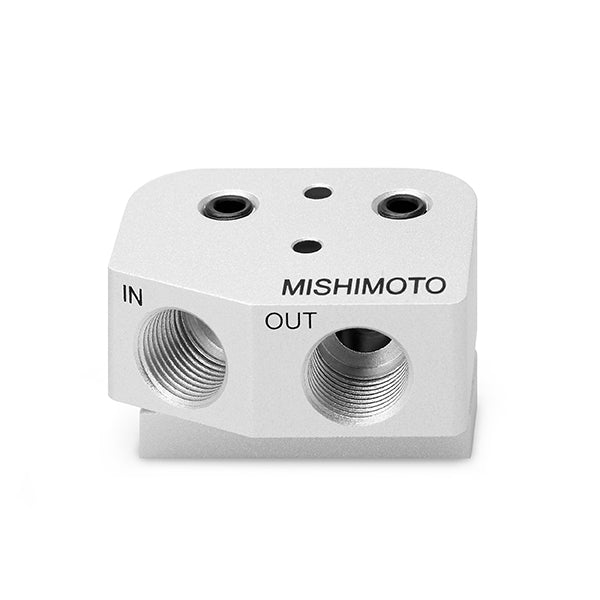 Mishimoto 04-06 Pontiac GTO LS1/LS2 Front-Sump Oil Cooler Adapter - MMOCA-GTO for 2004-2006 Pontiac GTO - angle view