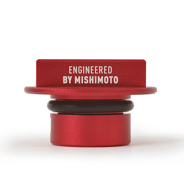 Mishimoto LS Engine Hoonigan Oil Filler Cap - Red - MMOFC-LSX-HOONRD for 2005-2013 Chevrolet Corvette - installed view
