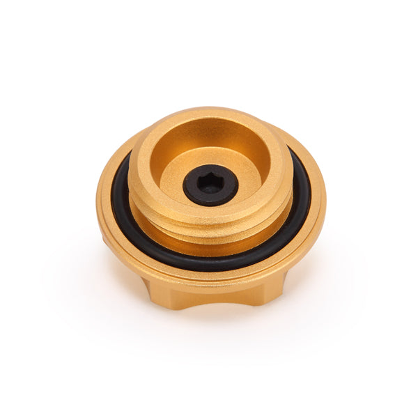 Mishimoto Subaru Oil FIller Cap - Gold - MMOFC-SUB-GD for 1990-2016 Subaru Legacy - detail view