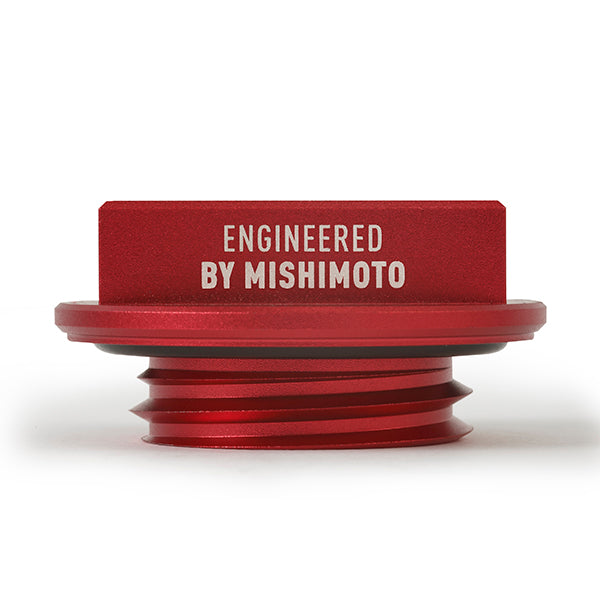 Mishimoto Subaru Hoonigan Oil Filler Cap - Red - MMOFC-SUB-HOONRD for 1990-2016 Subaru Legacy - detail view