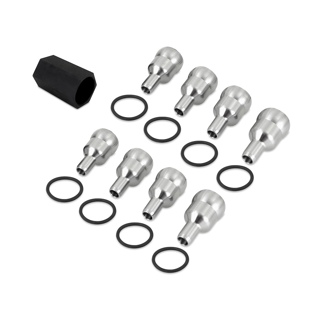 Mishimoto 04.5-07 Ford 6.0L High Pressure Oil Rail Ball Tubes - MMOR-F2D-03 for 2004-2007 Ford E 350 - angle view