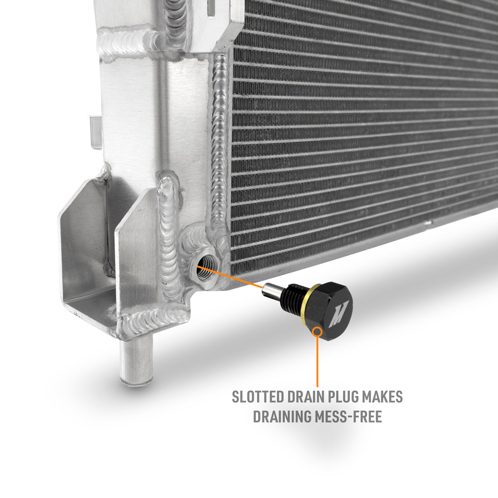Mishimoto 2021+ Ford Bronco 2.3L/2.7L Performance Aluminum Radiator - MMRAD-BR-21 for 2021-2025 Ford Bronco - detail view