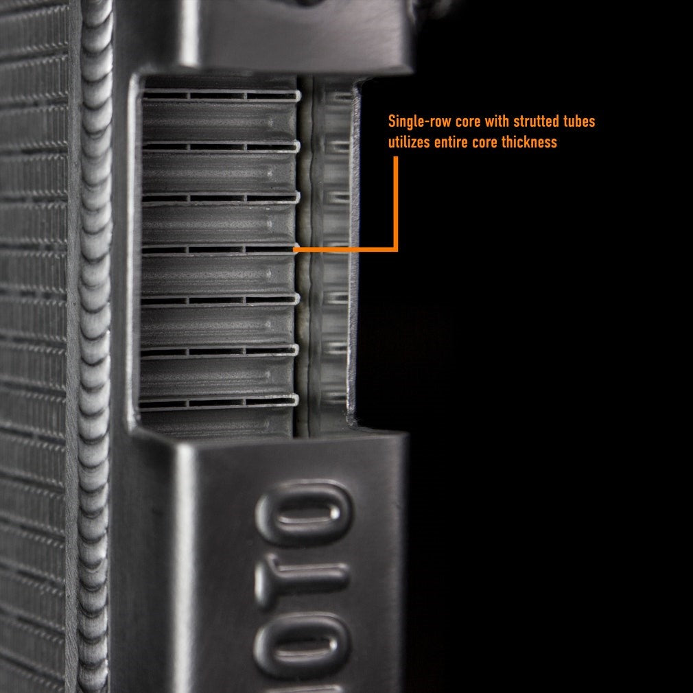 Mishimoto 2021+ Ford Bronco 2.3L/2.7L Performance Aluminum Radiator - MMRAD-BR-21 for 2021-2025 Ford Bronco - side view