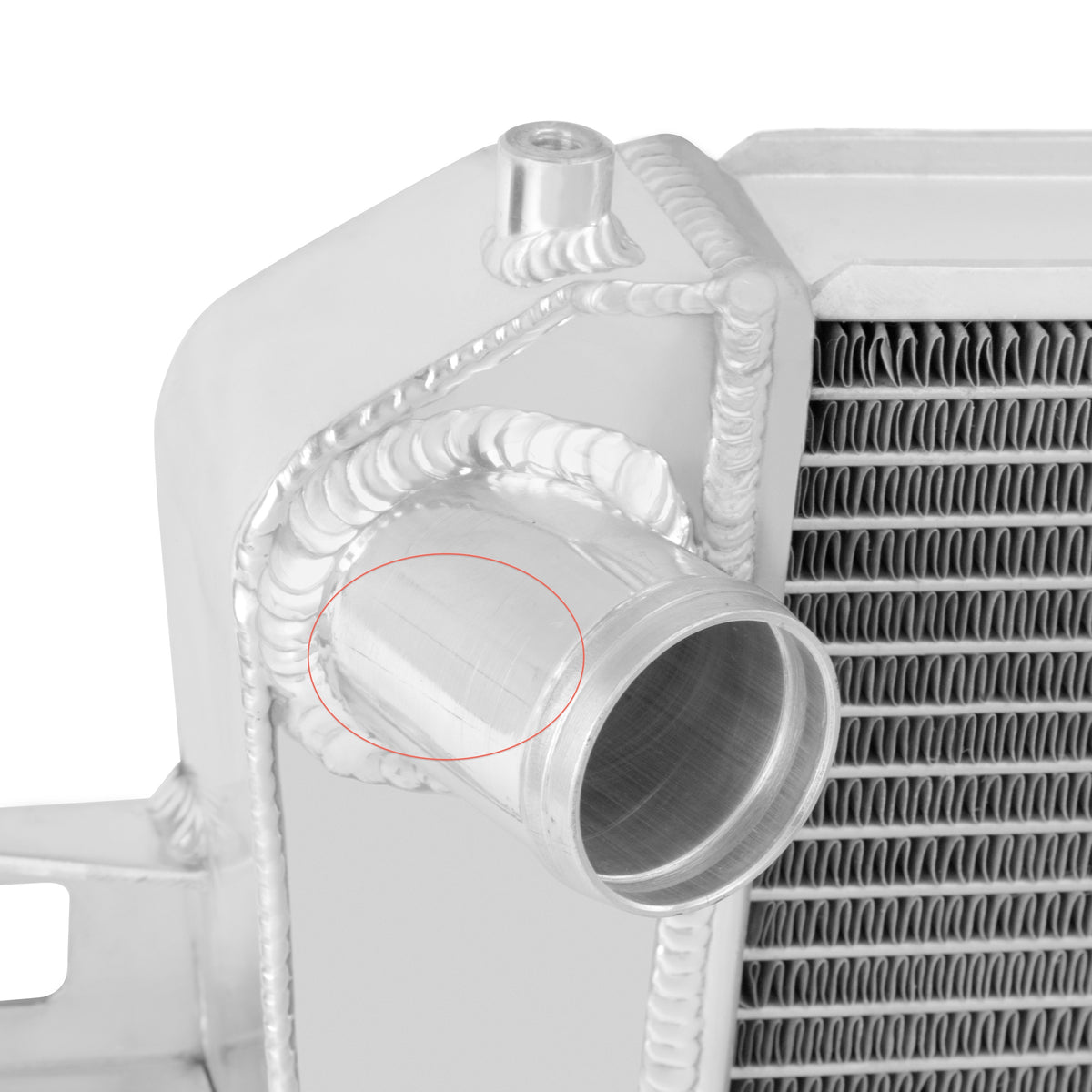 Mishimoto 06-10 Chevy 6.6L Duramax Radiator - MMRAD-DMAX-06 for 2006-2010 Chevrolet Silverado 2500 - close-up
