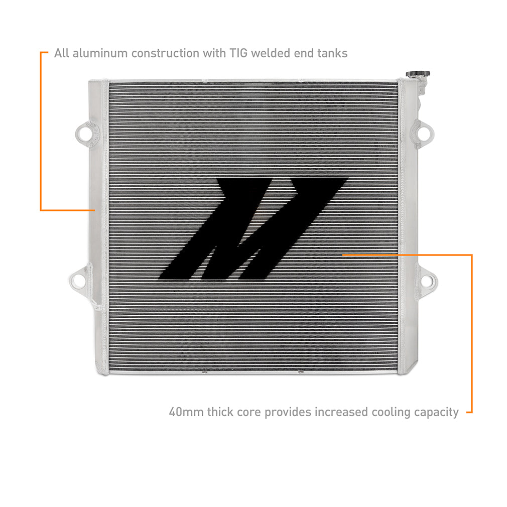 Mishimoto 10-23 Lexus GX460 4.6L Performance Aluminum Radiator - MMRAD-GX460-10 for 2010-2023 Lexus GX - angle view