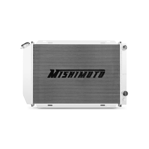 Mishimoto 79-93 Ford Mustang Manual Aluminum Radiator - MMRAD-MUS-79 for 1980-1993 Ford Mustang - angle view