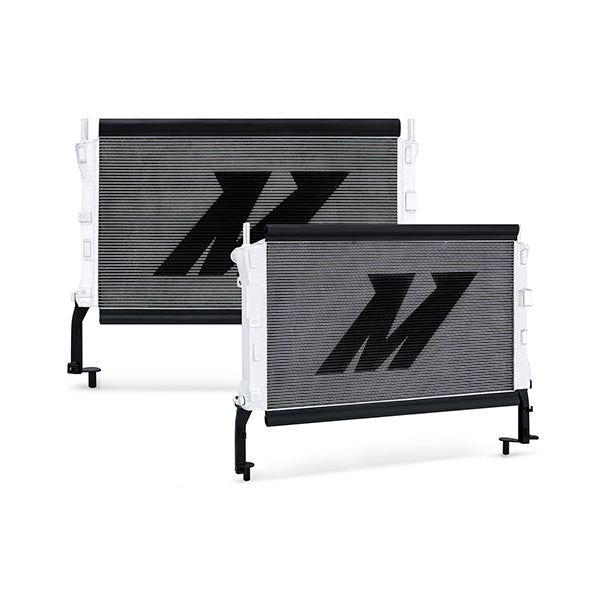 Mishimoto 2015+ Ford Mustang EcoBoost Performance Aluminum Radiator - MMRAD-MUS4-15 for 2015-2021 Ford Mustang - side view