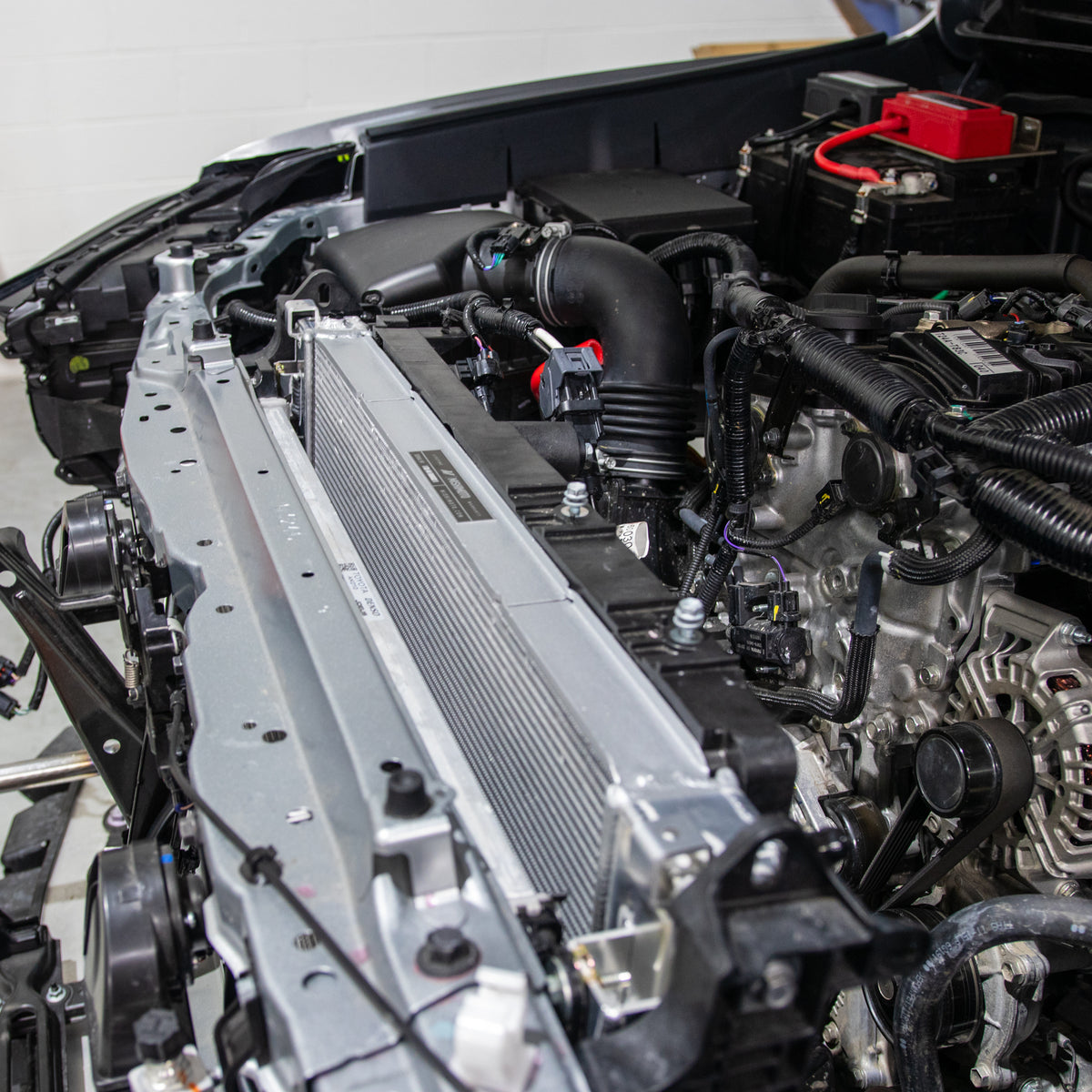 Mishimoto 2024+ Toyota Tacoma Performance Aluminum Radiator - MMRAD-TAC-24 for 2024-2026 Toyota Tacoma - installed view