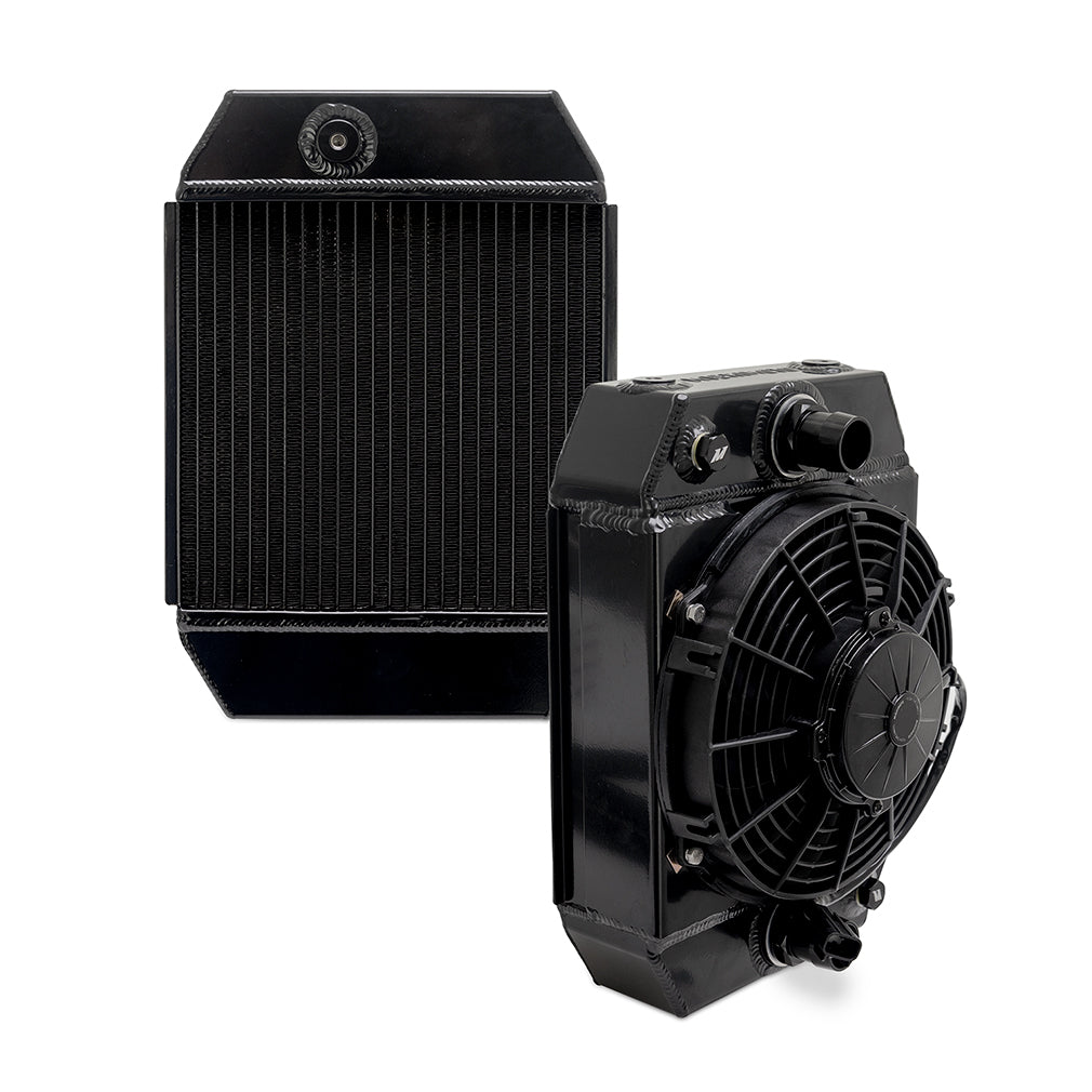 Mishimoto Universal Drag Race Performance Aluminum Radiator - Black - MMRAD-UNI-DRGBK by Mishimoto - side view