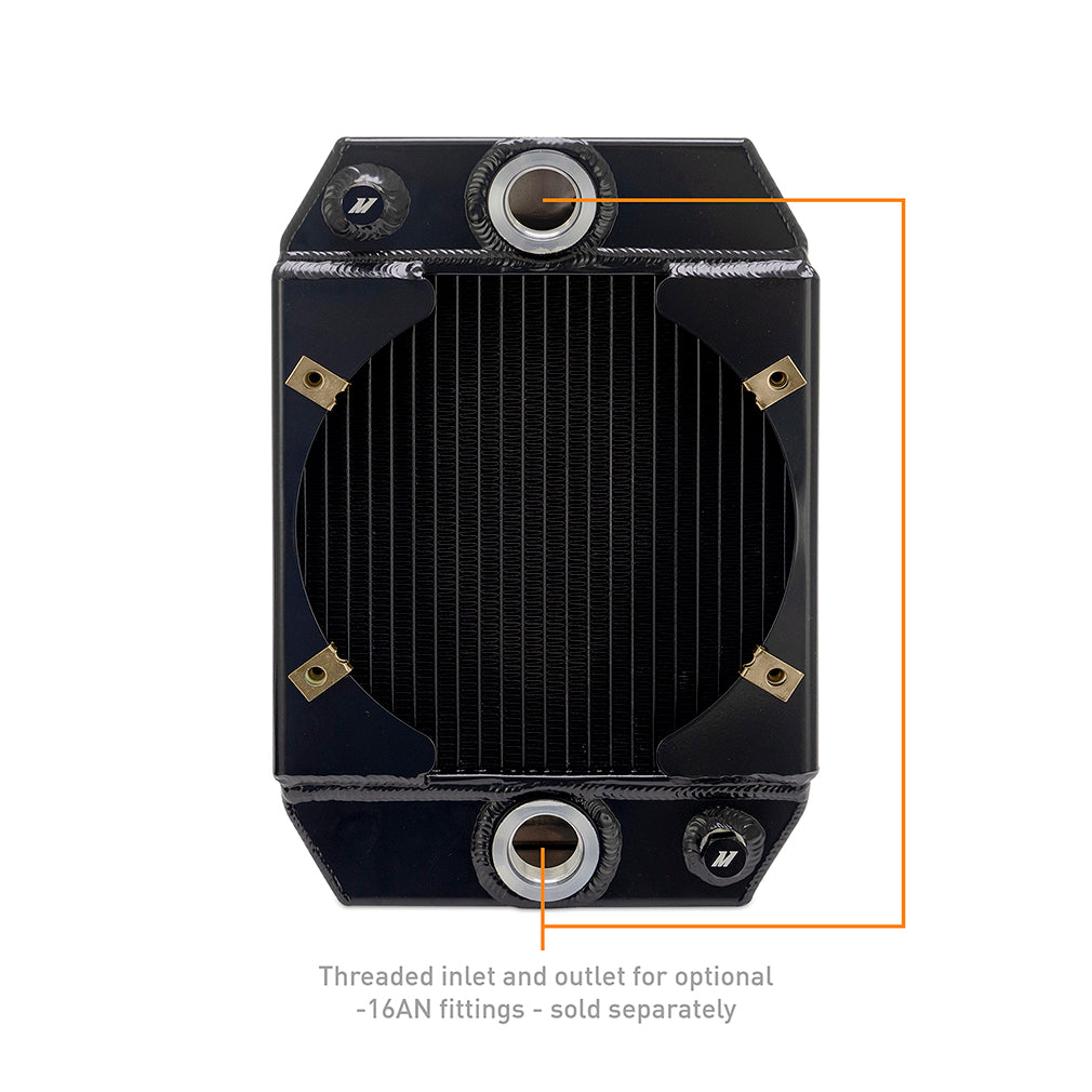 Mishimoto Universal Drag Race Performance Aluminum Radiator - Black - MMRAD-UNI-DRGBK by Mishimoto - close-up