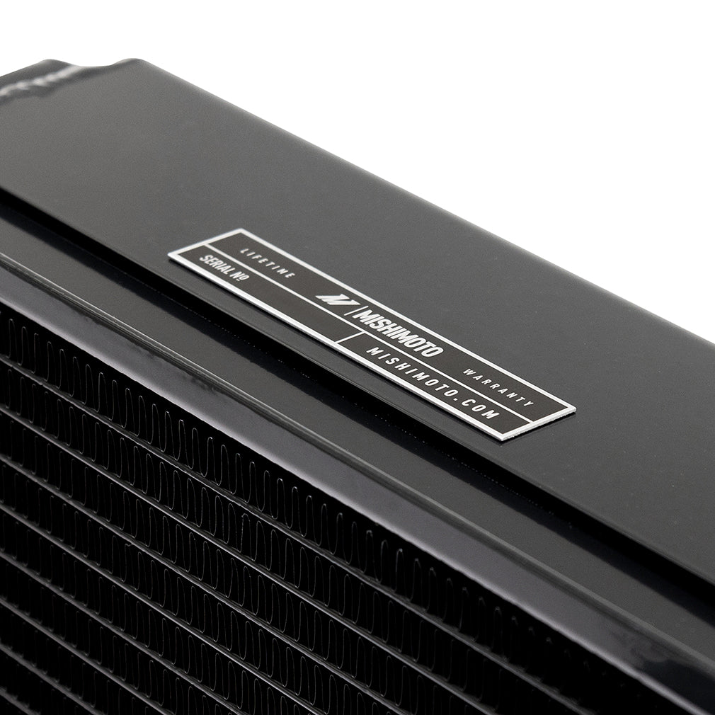 Mishimoto Universal Drag Race Performance Aluminum Radiator - Black - MMRAD-UNI-DRGBK by Mishimoto - detail view