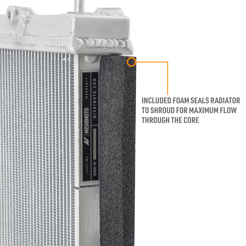 Mishimoto 2022+ Subaru WRX Performance Aluminum Radiator - MMRAD-WRX-22 for 2022-2025 Subaru WRX - close-up