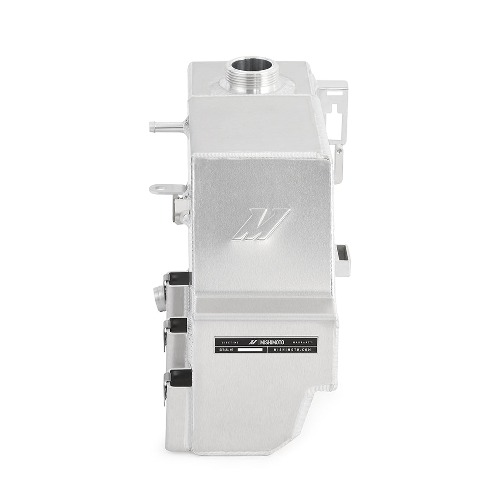 Mishimoto 11-19 Ford 6.7L Powerstroke Aluminum Degas Tank - Natural - MMRT-F2D-11PN for 2011-2019 Ford F 250 - angle view