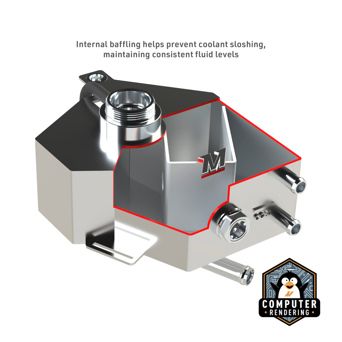 Mishimoto 2014+ Ford Fiesta ST Aluminum Coolant Expansion Tank - Polished - MMRT-FIST-14E for 2011-2019 Ford Fiesta - angle v