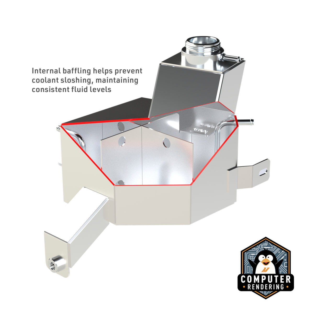 Mishimoto 13-18 Ram 6.7L Cummins Degas Tank - Black - MMRT-RAM-13MWBK for 2013-2018 Ram 2500 - close-up
