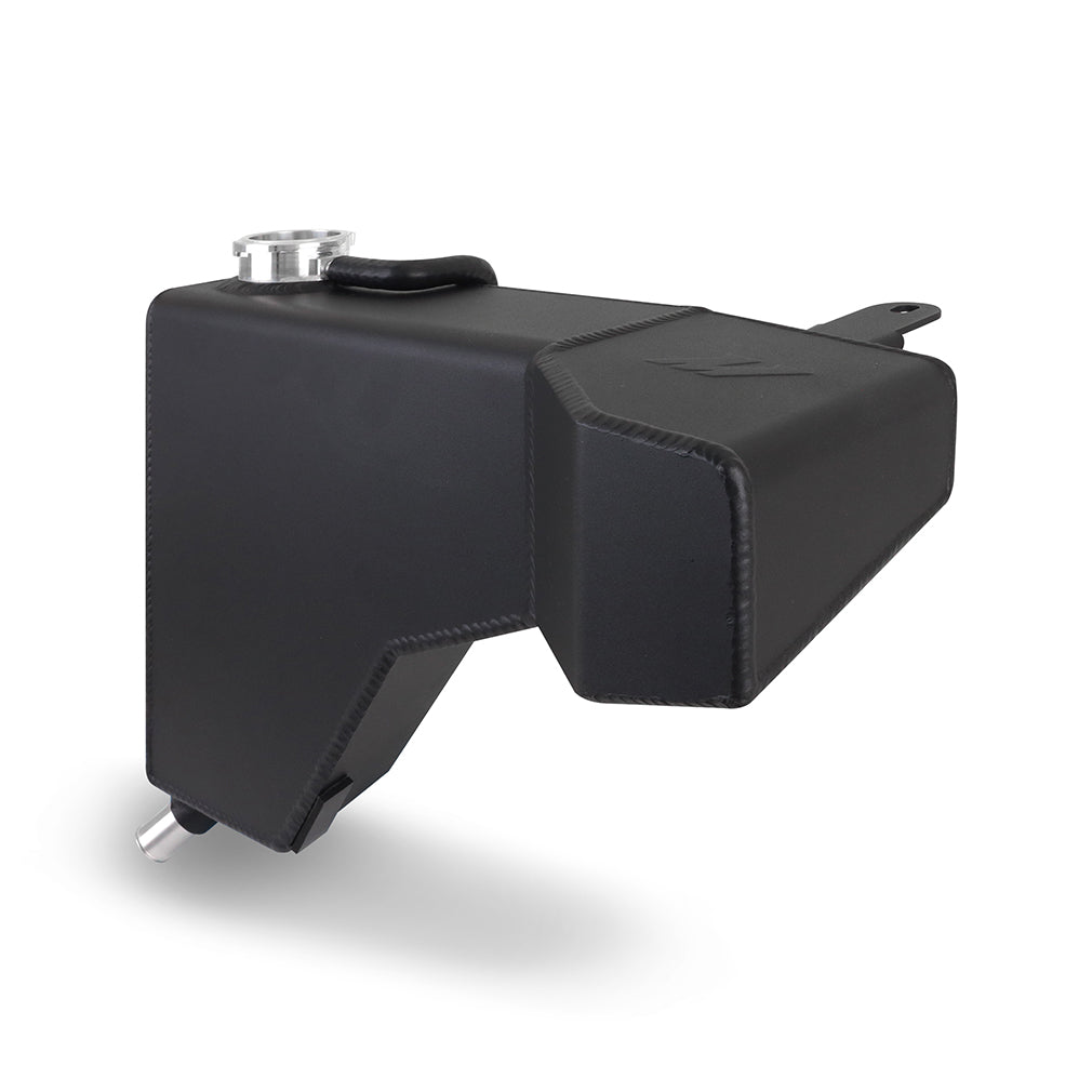 Mishimoto 2015+ Hellcat Aluminum Expansion Tank - Black - MMRT-SRT-15BK for 2015-2023 Dodge Challenger - detail view