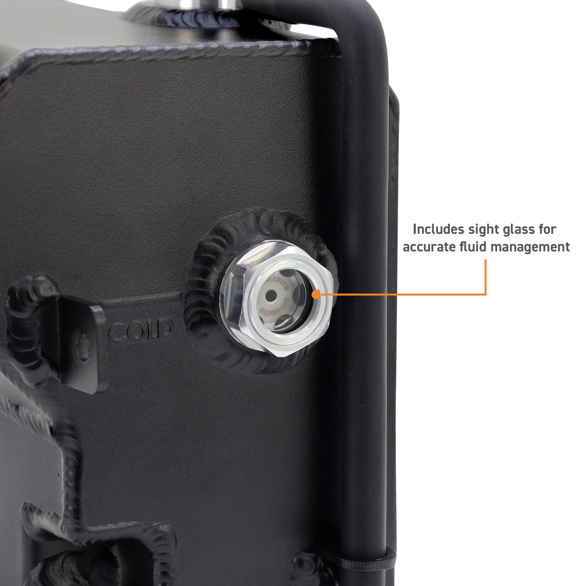 Mishimoto 2024+ Toyota Tacoma Expansion Tank - Black - MMRT-TAC-24BK for 2024-2026 Toyota Land Cruiser - detail view